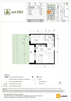 2 pokoje, mieszkanie 47,48 m², piętro 1, oferta nr H.1.09.2k, art.TEO - bud. G, H, Łódź, Polesie, Teofilów, ul. Kaczeńcowa