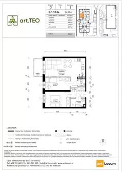 3 pokoje, mieszkanie 54,95 m², piętro 1, oferta nr G.1.12.3a, art.TEO - bud. G, H, Łódź, Polesie, Teofilów, ul. Kaczeńcowa