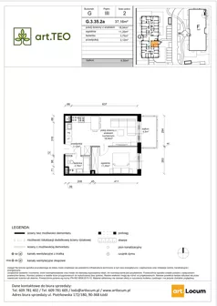 2 pokoje, mieszkanie 37,16 m², piętro 3, oferta nr G.3.35.2a, art.TEO - bud. G, H, Łódź, Polesie, Teofilów, ul. Kaczeńcowa