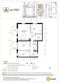 2 pokoje, mieszkanie 86,32 m², piętro 4, oferta nr G.4.38.4a, art.TEO - bud. G, H, Łódź, Polesie, Teofilów, ul. Kaczeńcowa
