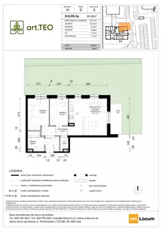 3 pokoje, mieszkanie 54,95 m², piętro 1, oferta nr G.1.12.3a, art.TEO - bud. G, H, Łódź, Polesie, Teofilów, ul. Kaczeńcowa