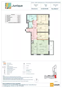 4 pokoje, mieszkanie 80,04 m², piętro 5, oferta nr A2.5.53.4k, Junique I, Poznań, Grunwald, Junikowo, ul. Miśnieńska