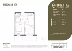 2 pokoje, mieszkanie 36,41 m², piętro 1, oferta nr B15, Botanika, Gdańsk, Osowa, ul. Izydy