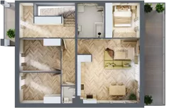 4 pokoje, mieszkanie 73,16 m², piętro 1, oferta nr D2, Aleja Wiśniowa Pogórze, Pogórze, ul. Feliksa Dorsza
