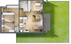 4 pokoje, mieszkanie 91,78 m², parter, oferta nr F1, Aleja Wiśniowa Pogórze, Pogórze, ul. Feliksa Dorsza