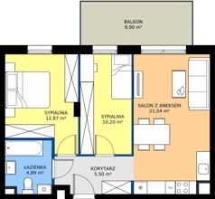 3 pokoje, mieszkanie 54,50 m², piętro 1, oferta nr M20, Kacpury Residence, Warszawa, Rembertów, Nowy Rembertów, ul. Antoniego Kacpury