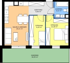3 pokoje, mieszkanie 52,29 m², parter, oferta nr M13, Kacpury Residence, Warszawa, Rembertów, Nowy Rembertów, ul. Antoniego Kacpury