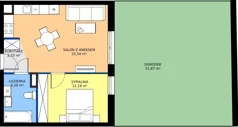 2 pokoje, mieszkanie 42,35 m², parter, oferta nr M08, Kacpury Residence, Warszawa, Rembertów, Nowy Rembertów, ul. Antoniego Kacpury