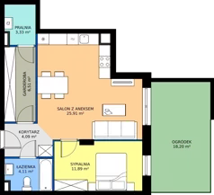 2 pokoje, mieszkanie 55,84 m², parter, oferta nr M01, Kacpury Residence, Warszawa, Rembertów, Nowy Rembertów, ul. Antoniego Kacpury