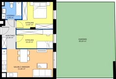 3 pokoje, mieszkanie 54,50 m², parter, oferta nr M07, Kacpury Residence, Warszawa, Rembertów, Nowy Rembertów, ul. Antoniego Kacpury