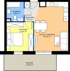 2 pokoje, mieszkanie 44,53 m², piętro 2, oferta nr M41, Kacpury Residence, Warszawa, Rembertów, Nowy Rembertów, ul. Antoniego Kacpury