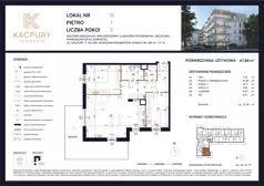 3 pokoje, mieszkanie 67,85 m², piętro 1, oferta nr M15, Kacpury Residence, Warszawa, Rembertów, Nowy Rembertów, ul. Antoniego Kacpury