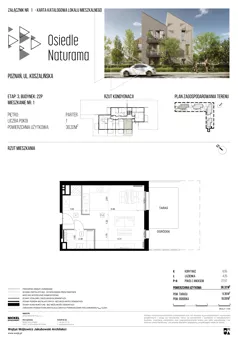 1 pokój, mieszkanie 38,32 m², parter, oferta nr 22P/01, Naturama III, Poznań, Strzeszyn, Strzeszyn, ul. Koszalińska 22