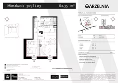1 pokój, apartament 62,35 m², parter, oferta nr 309E/03, Warzelnia II, Poznań, Antoninek-Zieliniec-Kobylepole, Kobylepole, ul. Majakowskiego 309