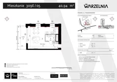 1 pokój, apartament 40,94 m², parter, oferta nr 309E/05, Warzelnia II, Poznań, Antoninek-Zieliniec-Kobylepole, Kobylepole, ul. Majakowskiego 309