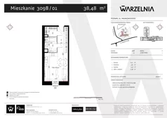 1 pokój, apartament 38,48 m², parter, oferta nr 309B/01, Warzelnia II, Poznań, Antoninek-Zieliniec-Kobylepole, Kobylepole, ul. Majakowskiego 309