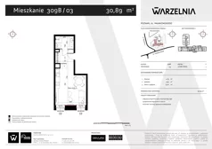1 pokój, apartament 30,89 m², parter, oferta nr 309B/03, Warzelnia II, Poznań, Antoninek-Zieliniec-Kobylepole, Kobylepole, ul. Majakowskiego 309