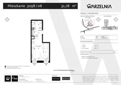1 pokój, apartament 31,78 m², piętro 1, oferta nr 309B/08, Warzelnia II, Poznań, Antoninek-Zieliniec-Kobylepole, Kobylepole, ul. Majakowskiego 309