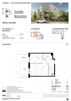 2 pokoje, mieszkanie 44,40 m², parter, oferta nr 22L/03, Naturama III, Poznań, Strzeszyn, Strzeszyn, ul. Koszalińska 22