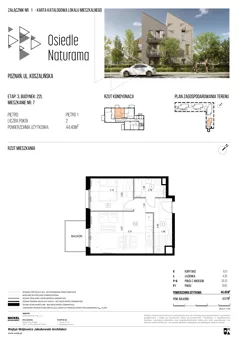 2 pokoje, mieszkanie 44,40 m², piętro 1, oferta nr 22L/07, Naturama III, Poznań, Strzeszyn, Strzeszyn, ul. Koszalińska 22