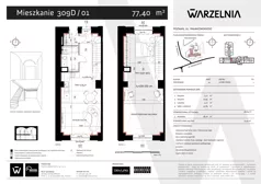 2 pokoje, apartament 77,40 m², parter, oferta nr 309D/01, Warzelnia II, Poznań, Antoninek-Zieliniec-Kobylepole, Kobylepole, ul. Majakowskiego 309