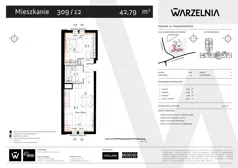 2 pokoje, apartament 42,79 m², piętro 3, oferta nr 309/12, Warzelnia II, Poznań, Antoninek-Zieliniec-Kobylepole, Kobylepole, ul. Majakowskiego 309