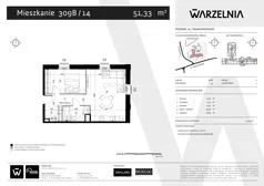 2 pokoje, apartament 51,33 m², piętro 2, oferta nr 309B/14, Warzelnia II, Poznań, Antoninek-Zieliniec-Kobylepole, Kobylepole, ul. Majakowskiego 309