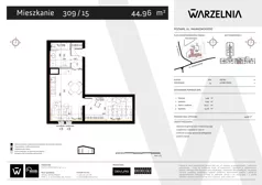 2 pokoje, apartament 44,96 m², piętro 4, oferta nr 309/15, Warzelnia II, Poznań, Antoninek-Zieliniec-Kobylepole, Kobylepole, ul. Majakowskiego 309