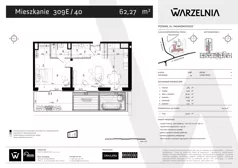 2 pokoje, apartament 62,27 m², piętro 4, oferta nr 309E/40, Warzelnia II, Poznań, Antoninek-Zieliniec-Kobylepole, Kobylepole, ul. Majakowskiego 309