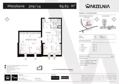 2 pokoje, apartament 69,63 m², piętro 3, oferta nr 309/14, Warzelnia II, Poznań, Antoninek-Zieliniec-Kobylepole, Kobylepole, ul. Majakowskiego 309