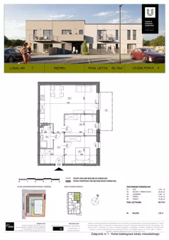 3 pokoje, mieszkanie 65,79 m², piętro 1, oferta nr 7, Osiedle Księżnej Dąbrówki – ostatni etap: Gościniec, Dąbrówka, ul. Gościniec