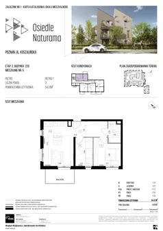 3 pokoje, mieszkanie 54,31 m², piętro 1, oferta nr 22G/05, Naturama II, Poznań, Strzeszyn, Strzeszyn, ul. Koszalińska 22