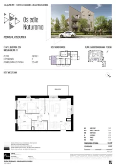 3 pokoje, mieszkanie 53,44 m², piętro 1, oferta nr 22H/11, Naturama II, Poznań, Strzeszyn, Strzeszyn, ul. Koszalińska 22