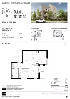 3 pokoje, mieszkanie 59,54 m², piętro 1, oferta nr 22J/12, Naturama II, Poznań, Strzeszyn, Strzeszyn, ul. Koszalińska 22
