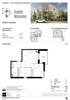 3 pokoje, mieszkanie 56,66 m², piętro 2, oferta nr 22J/18, Naturama II, Poznań, Strzeszyn, Strzeszyn, ul. Koszalińska 22