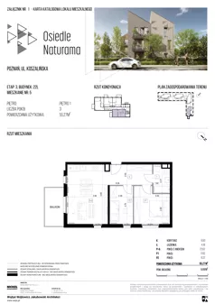 3 pokoje, mieszkanie 55,27 m², piętro 1, oferta nr 22L/05, Naturama III, Poznań, Strzeszyn, Strzeszyn, ul. Koszalińska 22