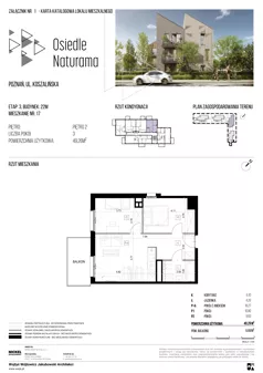 3 pokoje, mieszkanie 49,26 m², piętro 2, oferta nr 22M/17, Naturama III, Poznań, Strzeszyn, Strzeszyn, ul. Koszalińska 22