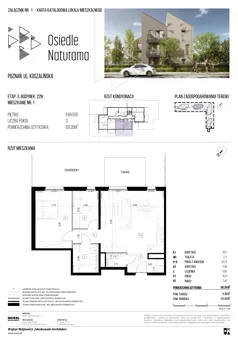 3 pokoje, mieszkanie 69,35 m², parter, oferta nr 22N/01, Naturama III, Poznań, Strzeszyn, Strzeszyn, ul. Koszalińska 22