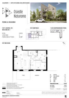 3 pokoje, mieszkanie 56,16 m², parter, oferta nr 22N/03, Naturama III, Poznań, Strzeszyn, Strzeszyn, ul. Koszalińska 22