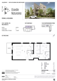 3 pokoje, mieszkanie 74,43 m², piętro 1, oferta nr 22N/09, Naturama III, Poznań, Strzeszyn, Strzeszyn, ul. Koszalińska 22