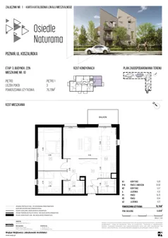 3 pokoje, mieszkanie 76,79 m², piętro 1, oferta nr 22N/10, Naturama III, Poznań, Strzeszyn, Strzeszyn, ul. Koszalińska 22