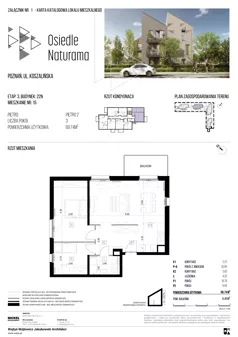 3 pokoje, mieszkanie 69,74 m², piętro 2, oferta nr 22N/15, Naturama III, Poznań, Strzeszyn, Strzeszyn, ul. Koszalińska 22