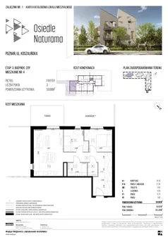 3 pokoje, mieszkanie 59,86 m², parter, oferta nr 22P/04, Naturama III, Poznań, Strzeszyn, Strzeszyn, ul. Koszalińska 22