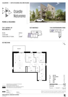 3 pokoje, mieszkanie 59,86 m², piętro 1, oferta nr 22P/10, Naturama III, Poznań, Strzeszyn, Strzeszyn, ul. Koszalińska 22