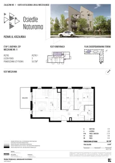 3 pokoje, mieszkanie 59,72 m², piętro 1, oferta nr 22P/11, Naturama III, Poznań, Strzeszyn, Strzeszyn, ul. Koszalińska 22