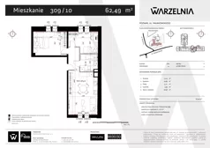 3 pokoje, apartament 62,49 m², piętro 2, oferta nr 309/10, Warzelnia II, Poznań, Antoninek-Zieliniec-Kobylepole, Kobylepole, ul. Majakowskiego 309