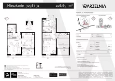 3 pokoje, apartament 106,65 m², piętro 3, oferta nr 309E/31, Warzelnia II, Poznań, Antoninek-Zieliniec-Kobylepole, Kobylepole, ul. Majakowskiego 309