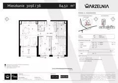 3 pokoje, apartament 84,52 m², piętro 3, oferta nr 309E/36, Warzelnia II, Poznań, Antoninek-Zieliniec-Kobylepole, Kobylepole, ul. Majakowskiego 309