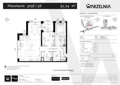 3 pokoje, apartament 91,24 m², piętro 3, oferta nr 309E/38, Warzelnia II, Poznań, Antoninek-Zieliniec-Kobylepole, Kobylepole, ul. Majakowskiego 309