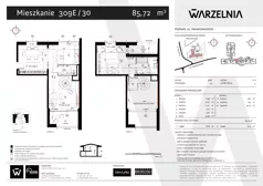 3 pokoje, apartament 85,72 m², piętro 3, oferta nr 309E/30, Warzelnia II, Poznań, Antoninek-Zieliniec-Kobylepole, Kobylepole, ul. Majakowskiego 309